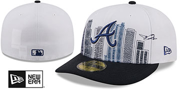 Braves PRE-CURVED SKYLINE White-Navy Fitted Hat by New Era