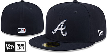 Braves RHINESTONE LOGO Navy Fitted Hat by New Era