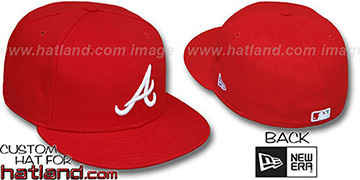 Braves TEAM-BASIC Red-White Fitted Hat by New Era