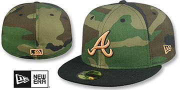 Braves TEAM-BASIC Army Camo-Black Fitted Hat by New Era