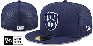 Brewers 2026 'BATTING PRACTICE' Navy Fitted Hat by New Era