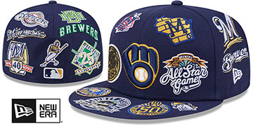 Brewers ALL-OVER Navy Fitted Hat by New Era
