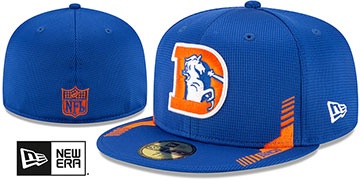 Broncos 2021 NFL THROWBACK SIDELINE HOME Royal Fitted Hat by New Era