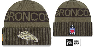 Broncos 2025 SALUTE-TO-SERVICE Olive Knit Beanie Hat by New Era