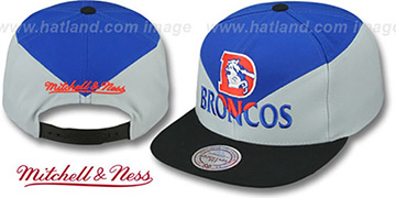 Broncos AMPLIFY DIAMOND SNAPBACK Royal-Grey Hat by Mitchell and Ness