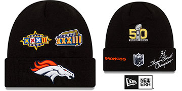 Broncos SUPER BOWL ELEMENTS Black Knit Beanie Hat by New Era