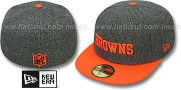 Browns 2T NFL MELTON-BASIC Grey-Orange Fitted Hat by New Era
