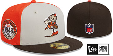 Browns HISTORIC SIDELINE PINWHEEL Fitted Hat by New Era
