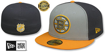 Bruins 'GREY TONE' Grey-Charcoal-Gold Fitted Hat by New Era