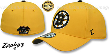 Bruins SHOOTOUT Gold Fitted Hat by Zephyr