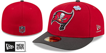 Buccaneers 2026 PRECURVED NFL DRAFT Red-Charcoal Fitted Hat by New Era