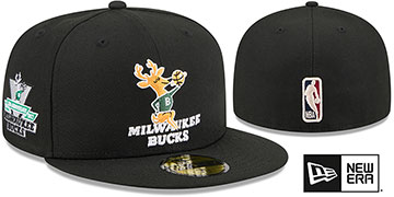 Bucks 25TH ANNIVERSARY SIDE-PATCH Black Fitted Hat by New Era