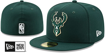Bucks NBA TEAM-BASIC Green Fitted Hat by New Era