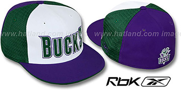 Bucks SWINGMAN White-Green-Purple Fitted Hat by Reebok