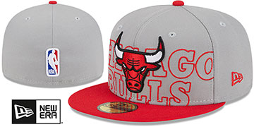 Bulls 2023 ALTERNATE NBA DRAFT Grey-Red Fitted Hat by New Era