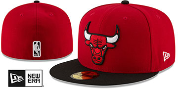 Bulls 2T NBA TEAM-BASIC Red-Black Fitted Hat by New Era