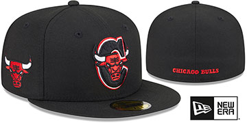 Bulls DECEPTOR Black Fitted Hat by New Era