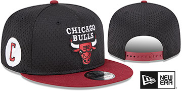 Bulls 'MESH-CROWN SNAPBACK' Black-Burgundy Hat by New Era