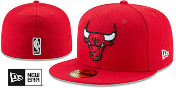 Bulls NBA TEAM-BASIC Red Fitted Hat by New Era