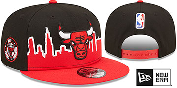 Bulls SKYLINE TIP OFF SNAPBACK Black-Red Hat by New Era