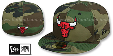 Bulls TEAM-BASIC Army Camo Fitted Hat by New Era