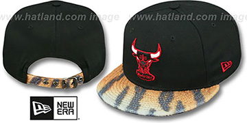 Bulls TIGER ANIMALISTIC-FUR VIZA STRAPBACK Hat by New Era
