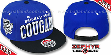 BYU 2T SUPER-ARCH OVER-SIZED SNAPBACK Blue-Black Hat by Zephyr