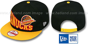 Canucks STOKED SNAPBACK Black-Gold Hat by New Era