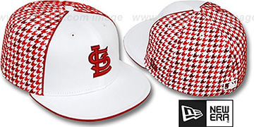 Cardinals HOUNDSTOOTH White-Red Fitted Hat by New Era