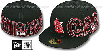 Cardinals WORD-WRAP Black Fitted Hat by New Era