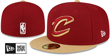 Cavaliers 2T NBA TEAM-BASIC Burgundy-Gold Fitted Hat by New Era
