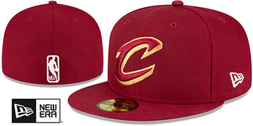 Cavaliers NBA TEAM-BASIC Burgundy Fitted Hat by New Era