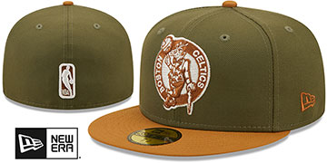 Celtics 2T COLOR PACK Olive-Tan Fitted Hat by New Era