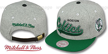 Celtics 2T TAILSWEEPER STRAPBACK Grey-Green Hat by Mitchell and Ness