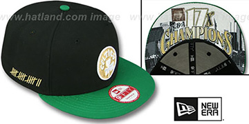 Celtics CHAMPS-HASH SNAPBACK Black-Green Hat by New Era