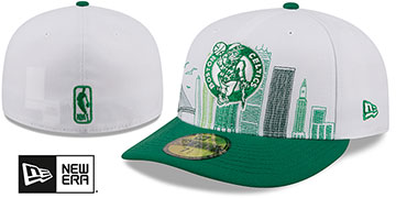 Celtics PRE-CURVED SKYLINE White-Kelly Fitted Hat by New Era
