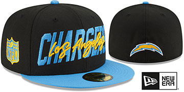 Chargers 2022 NFL DRAFT Black-Blue Fitted Hat by New Era