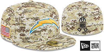 Chargers 2025 SALUTE-TO-SERVICE Digital Desert Storm Fitted Hat by New Era