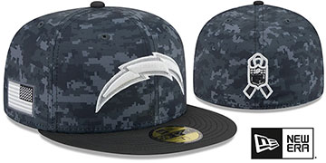 Chargers 2026 SALUTE-TO-SERVICE Dark Digital Camo-Black Fitted Hat by New Era