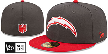 Chargers 2T COLOR PACK Charcoal-Red Fitted Hat by New Era