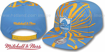 Chargers EARTHQUAKE SNAPBACK Sky Hat by Mitchell and Ness
