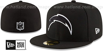 Chargers 'NFL TEAM-BASIC' Black-White Fitted Hat by New Era