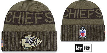 Chiefs 2025 SALUTE-TO-SERVICE Olive Knit Beanie Hat by New Era