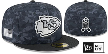 Chiefs 2026 SALUTE-TO-SERVICE Dark Digital Camo-Black Fitted Hat by New Era