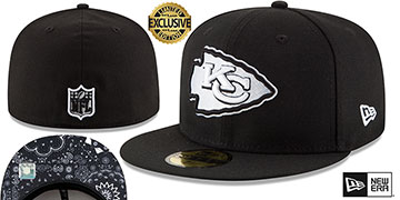 Chiefs BLACKDANA BOTTOM Black-White Fitted Hat by New Era