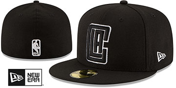 Clippers NBA TEAM-BASIC Black-White Fitted Hat by New Era