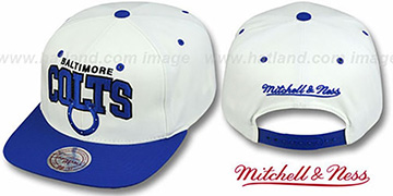 Colts 2T TEAM ARCH SNAPBACK White-Royal Hat by Mitchell and Ness