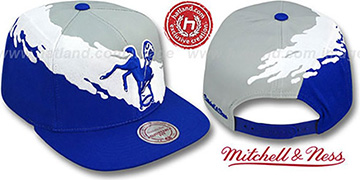 Colts PAINTBRUSH SNAPBACK Grey-White-Royal Hat by Mitchell and Ness
