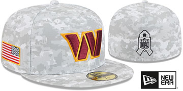 Commanders 2025 SALUTE-TO-SERVICE Snow White Digital Fitted Hat by New Era