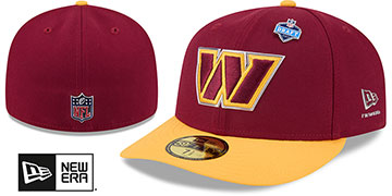 Commanders 2026 PRECURVED NFL DRAFT Burgundy-Gold Fitted Hat by New Era